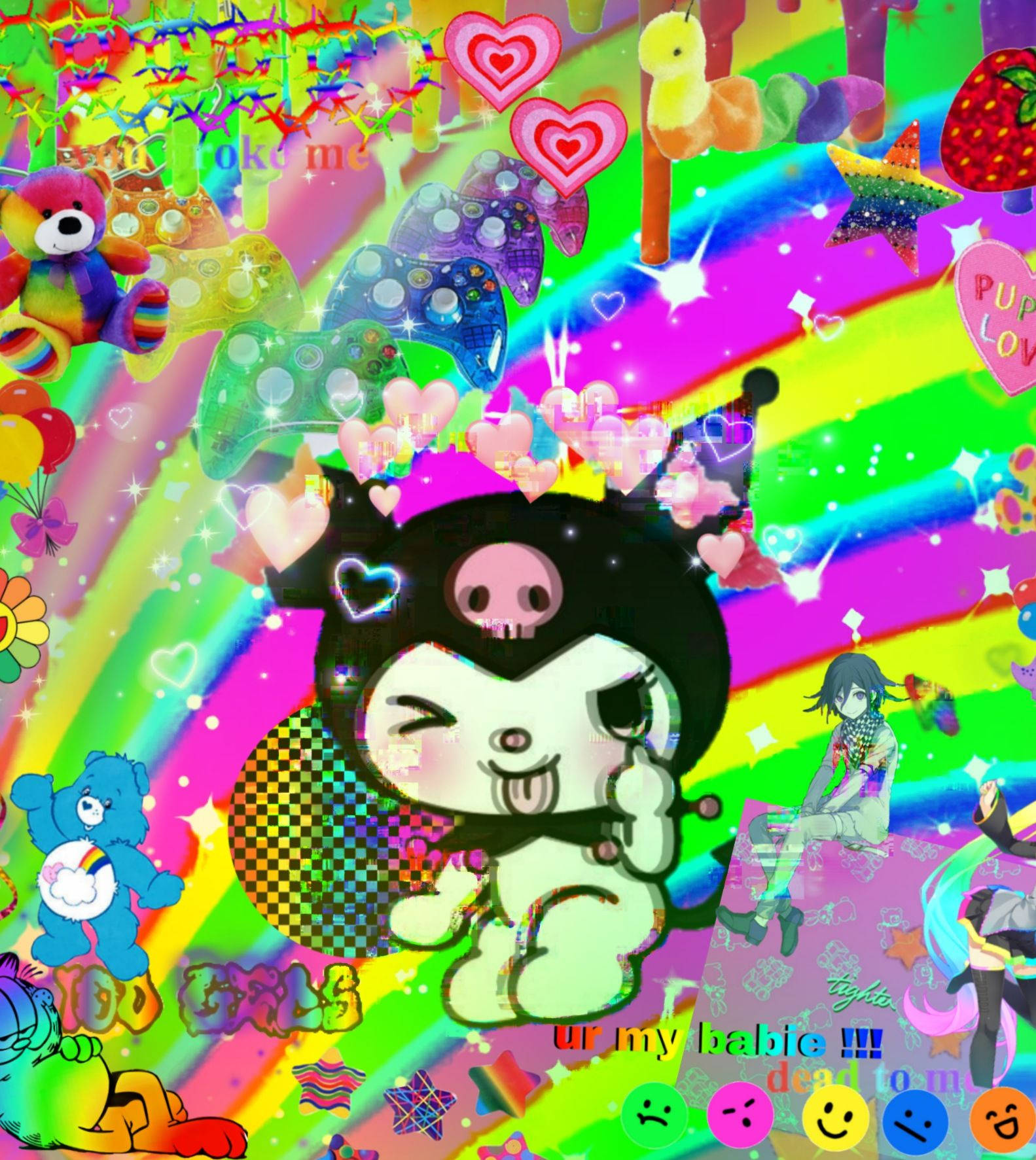 Glitchcore Kuromi Wallpaper