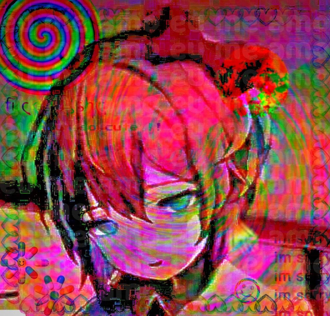 Glitchcore Sad Femaled Wallpaper