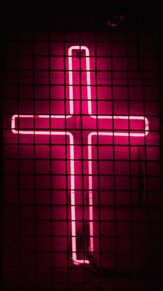 Glowing Cute Girly Cross Wallpaper