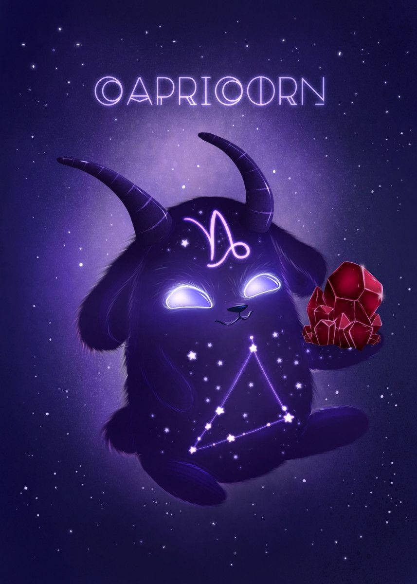 Glowing Purple Capricorn Wallpaper