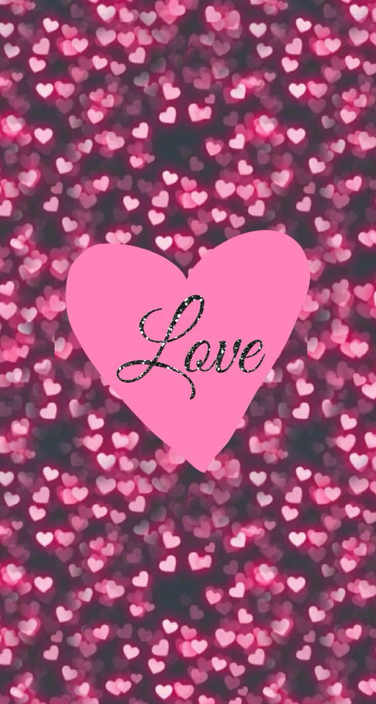 Glowing Tiny Pink Hearts Iphone Wallpaper