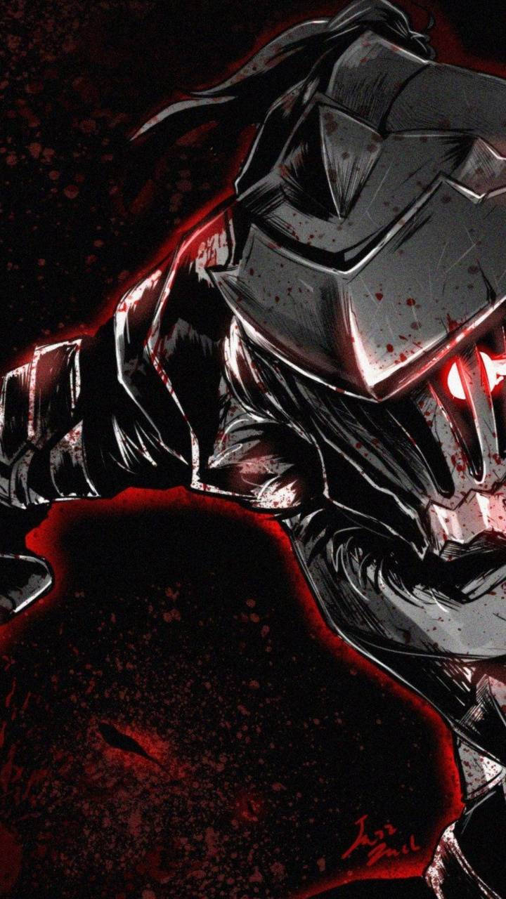 Goblin Slayer Battles The Hordes Of Goblins Wearing Blood-spattered Armor Wallpaper