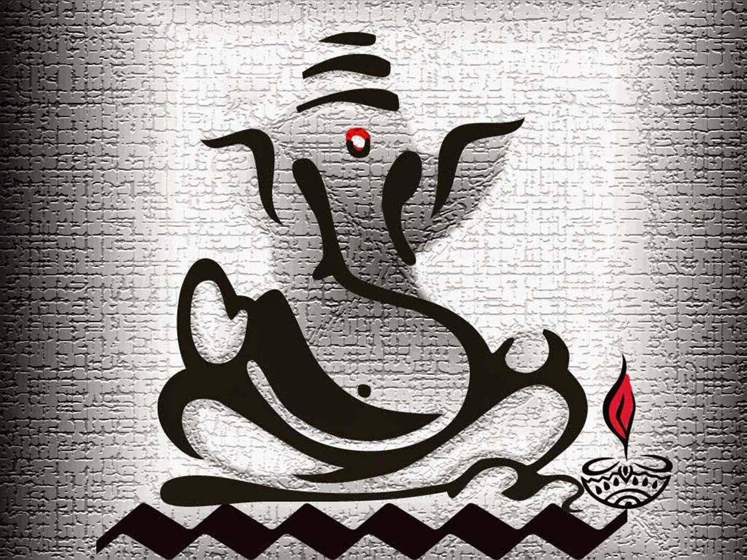 God Ganesh Black And White Wallpaper