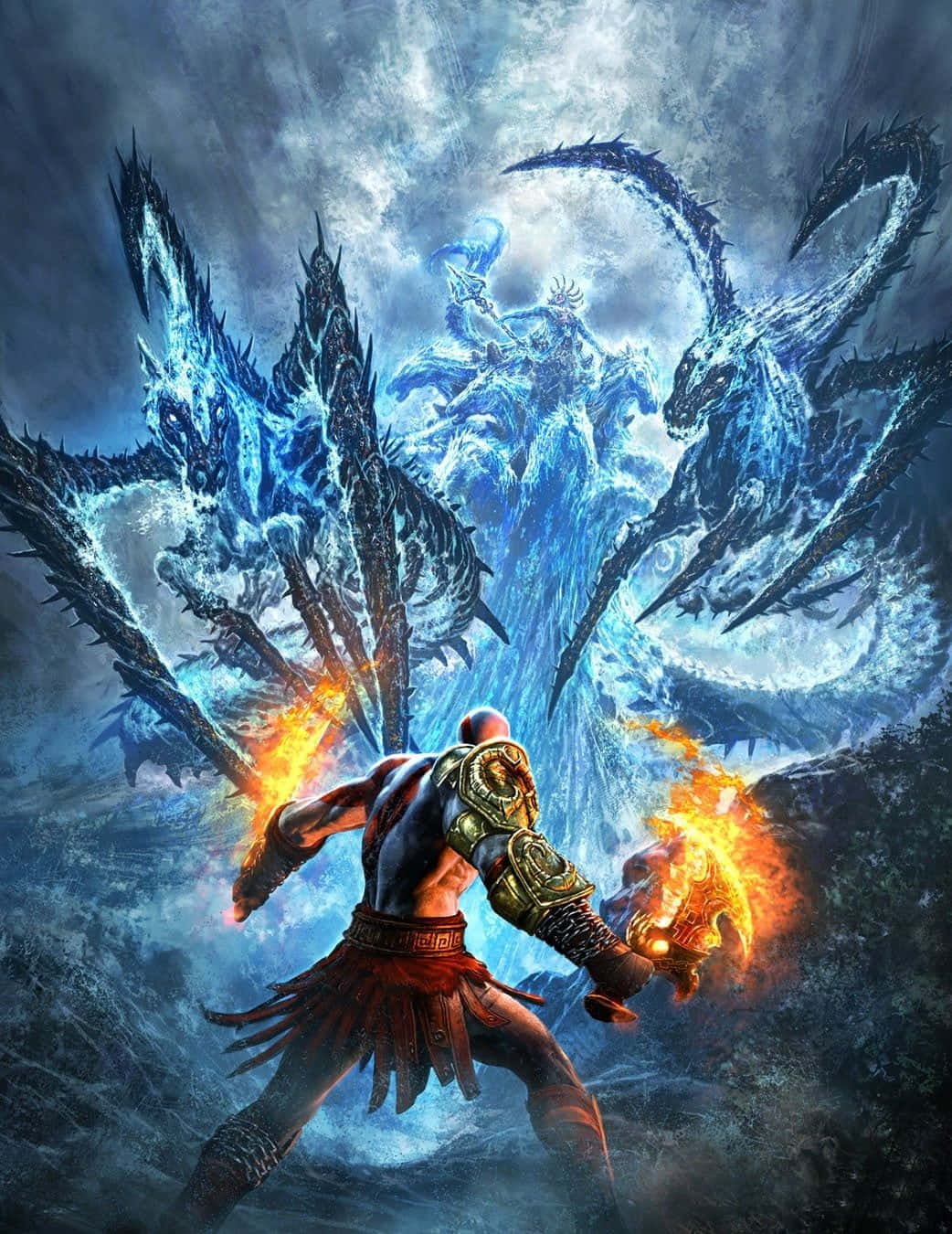 God Of War Iii Kratos Fighting Dragons Wallpaper