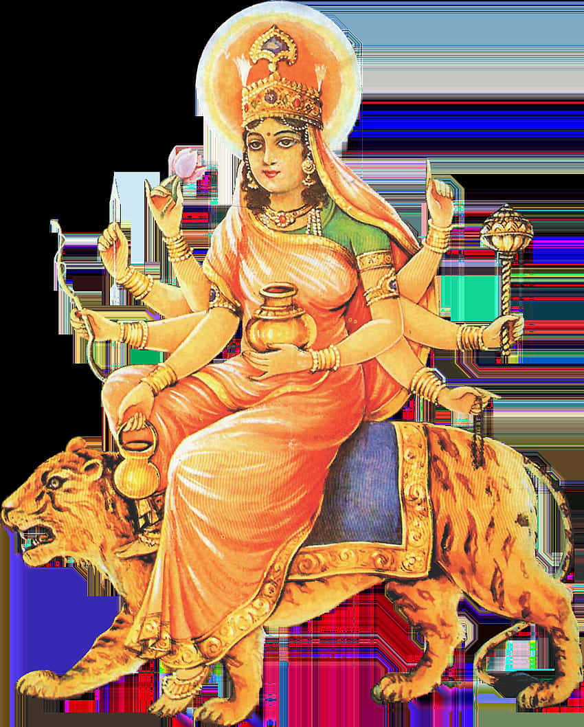 Goddess Durgaon Lion Wallpaper