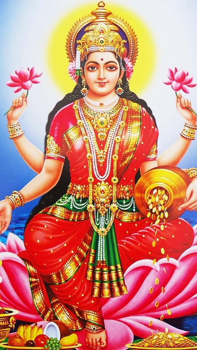 Goddess_ Mahalakshmi_ Traditional_ Artwork Wallpaper