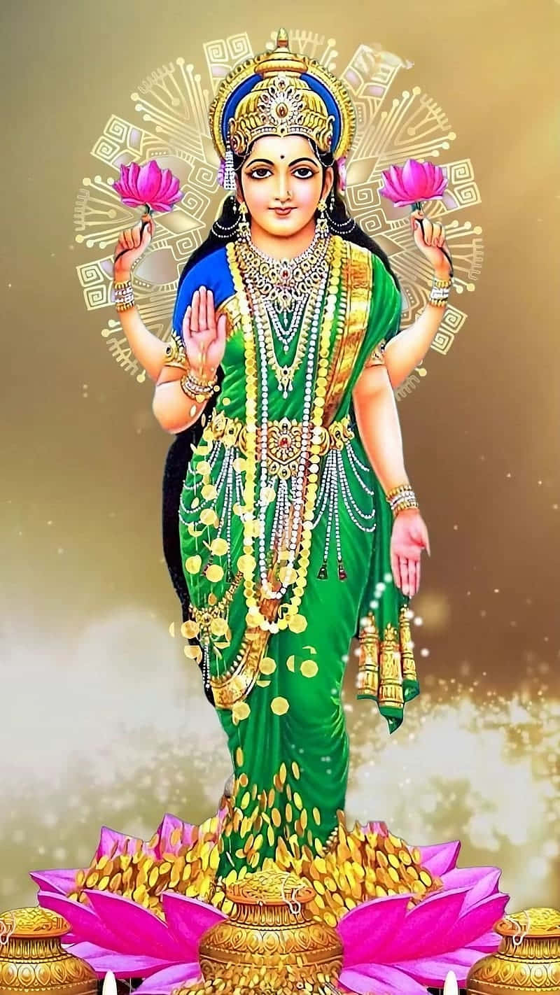 Goddess_ Mahalakshmi_ Traditional_ Artwork Wallpaper