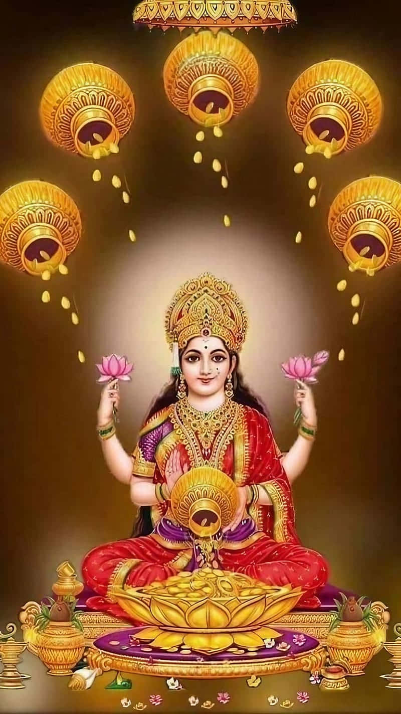 Goddess_ Mahalakshmi_ Traditional_ Artwork Wallpaper