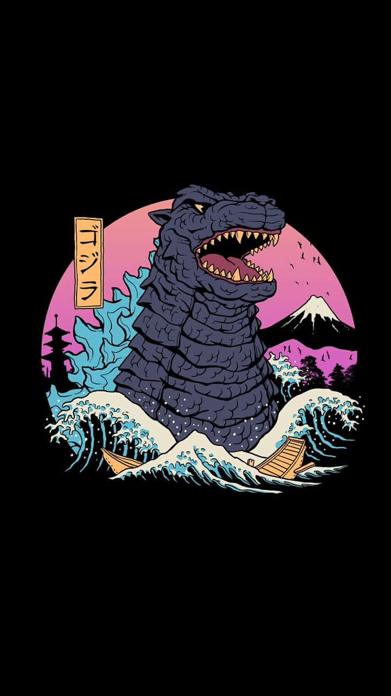 Godzilla Japanese Style Artwork Wallpaper