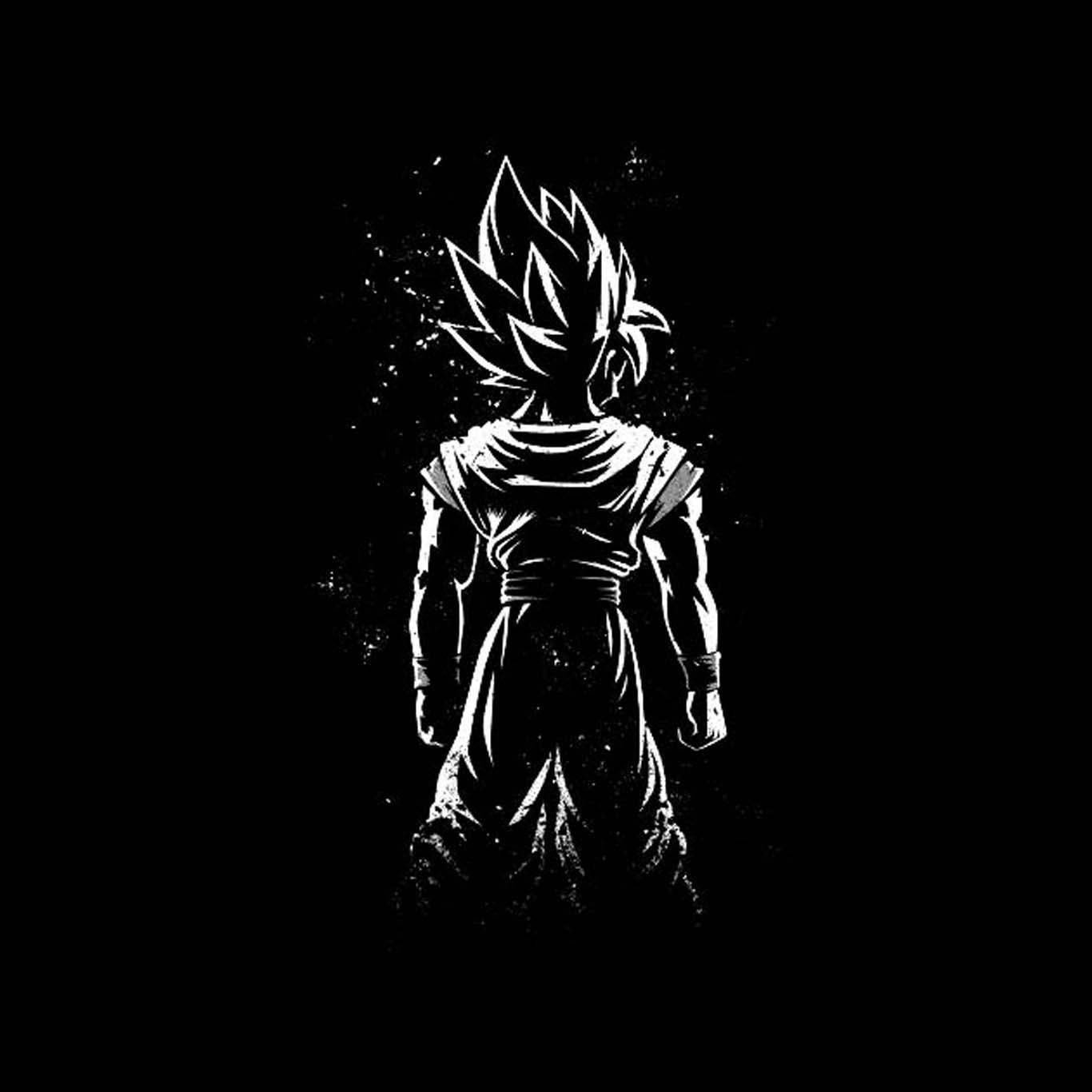 Goku Black And White Outline Wallpaper