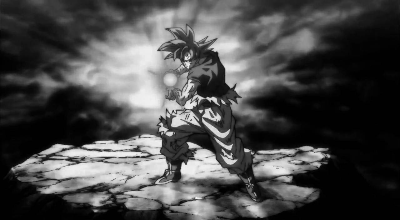 Goku In Black And White Wallpaper