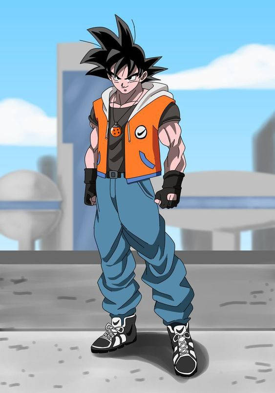 Goku Swag Whole Body Photo Wallpaper