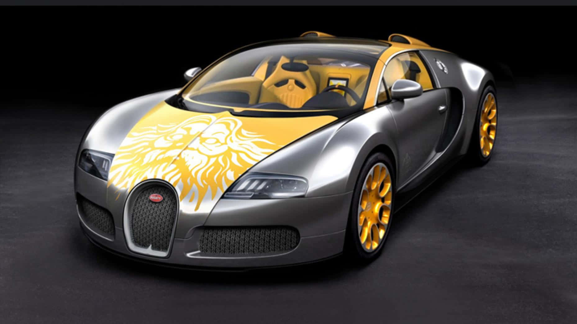 Gold Bugatti Veyron Car Surface Wallpaper