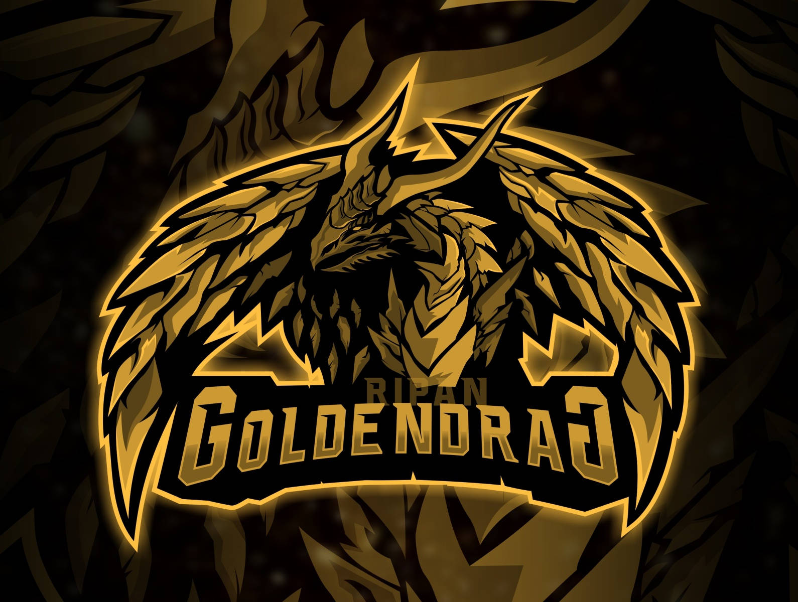 Gold Dragon Ripan Wallpaper