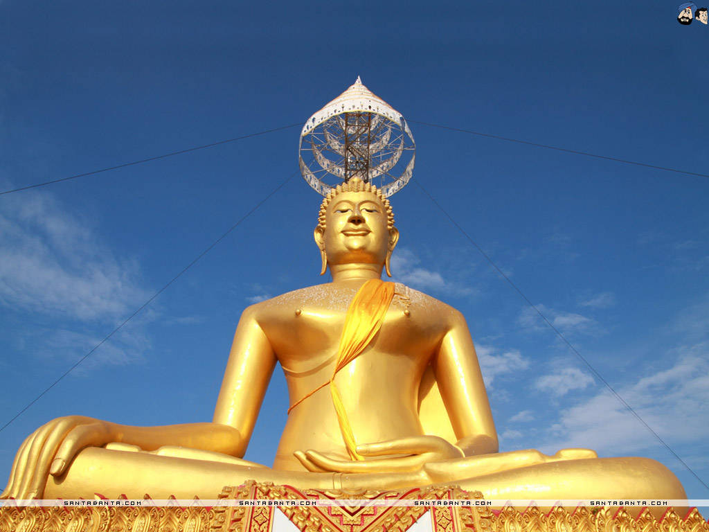 Golden Buddha God Laptop Wallpaper