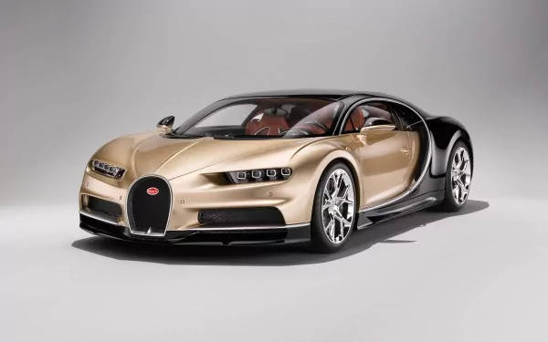 Golden Bugatti Chiron 4k Wallpaper