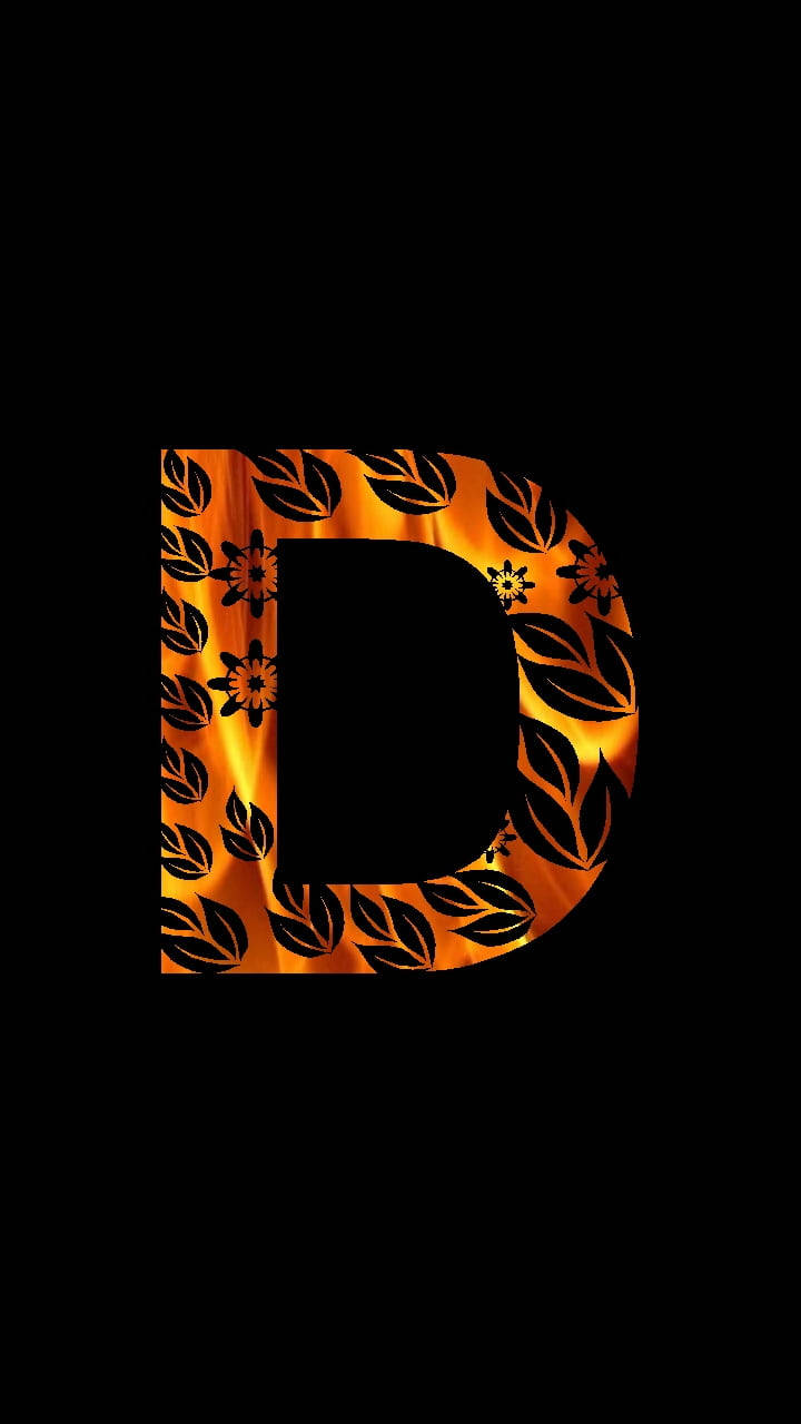 Golden Letter D With Pattern Wallpaper