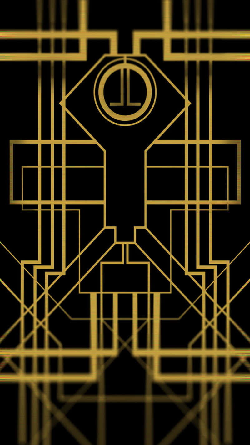 Golden Lines Art Deco Iphone Wallpaper