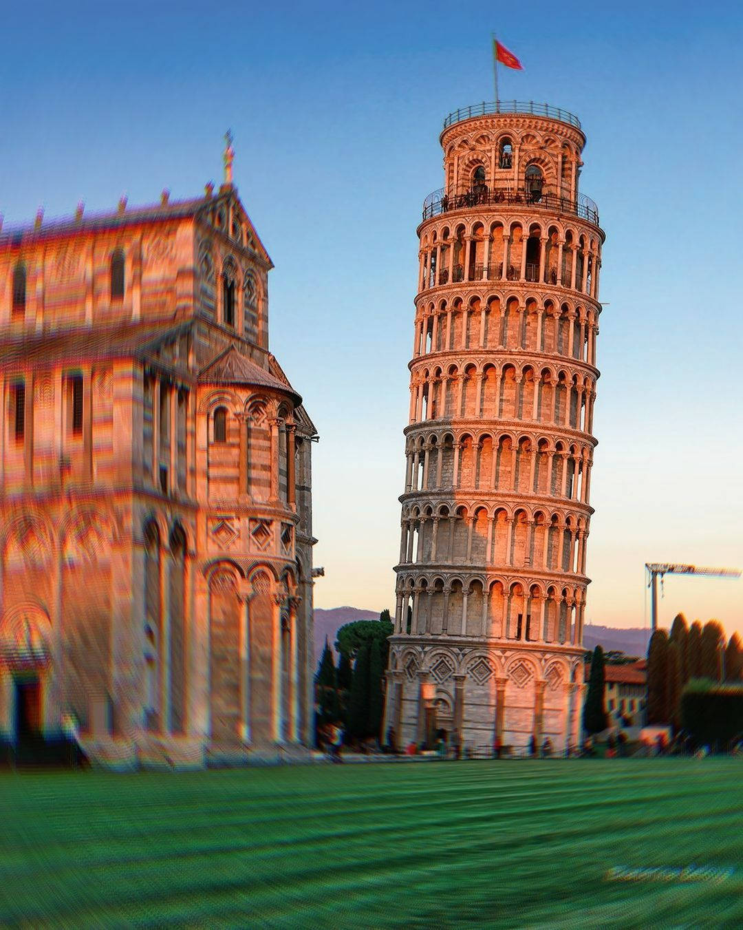 Golden Sunshine On Pisa Tower Wallpaper