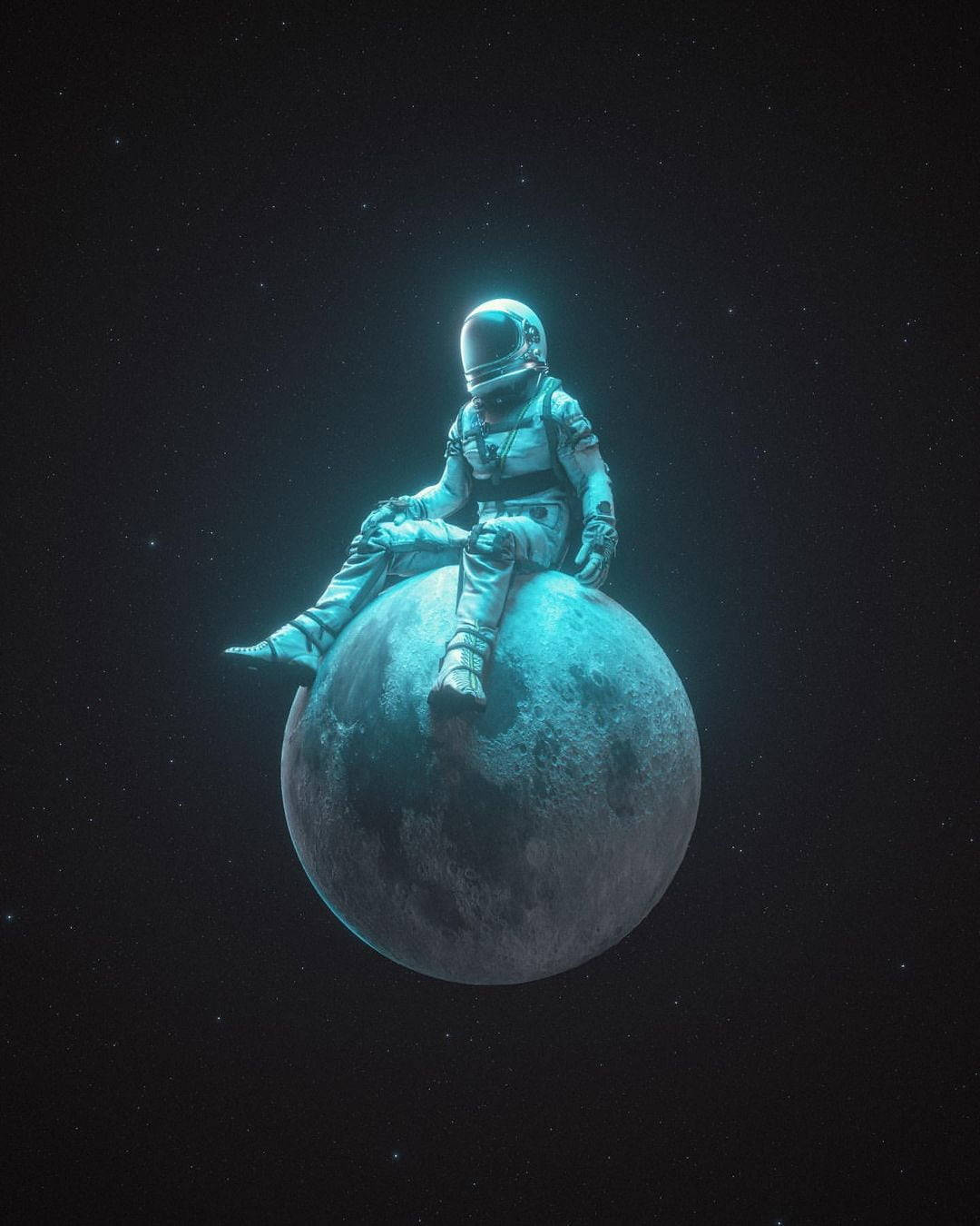 Gorgeous Spaceman Aesthetic Photo Wallpaper