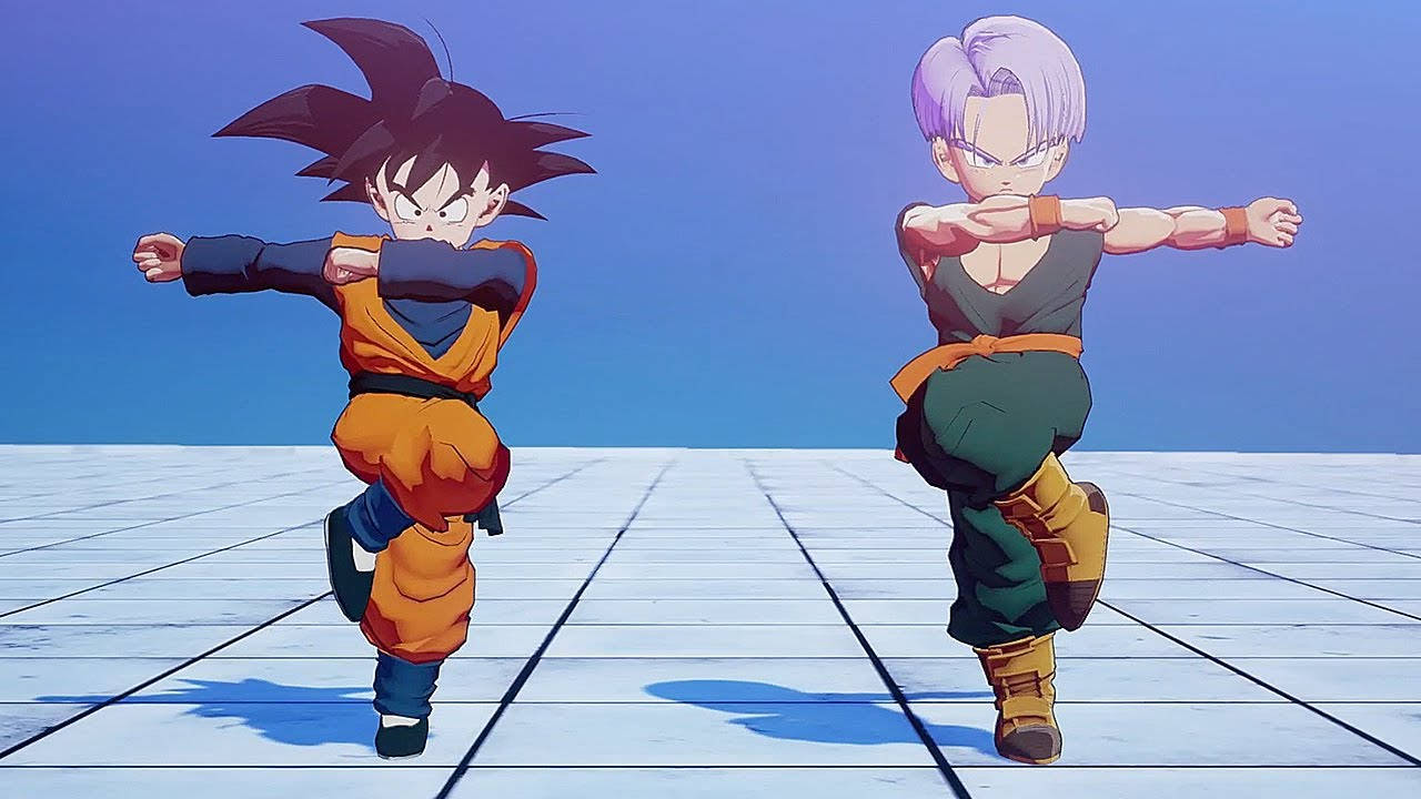 Goten And Trunks Practice Wallpaper