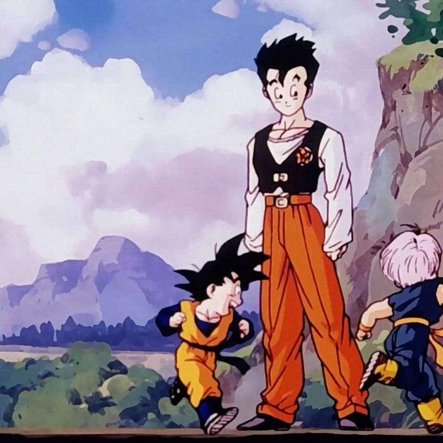 Goten From Dragon Ball Z Displaying Apprehensive Strength Wallpaper