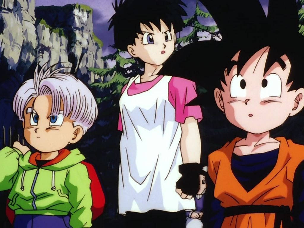 Goten, Videl, Trunks Characters Wallpaper