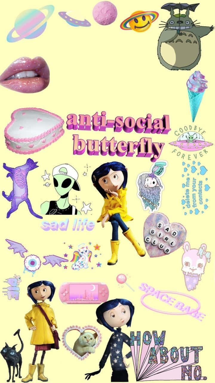 Gothic Pastel Coraline Wallpaper