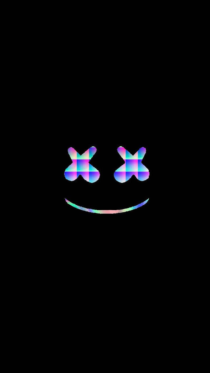 Gradient And Black Marshmello Smiley Wallpaper