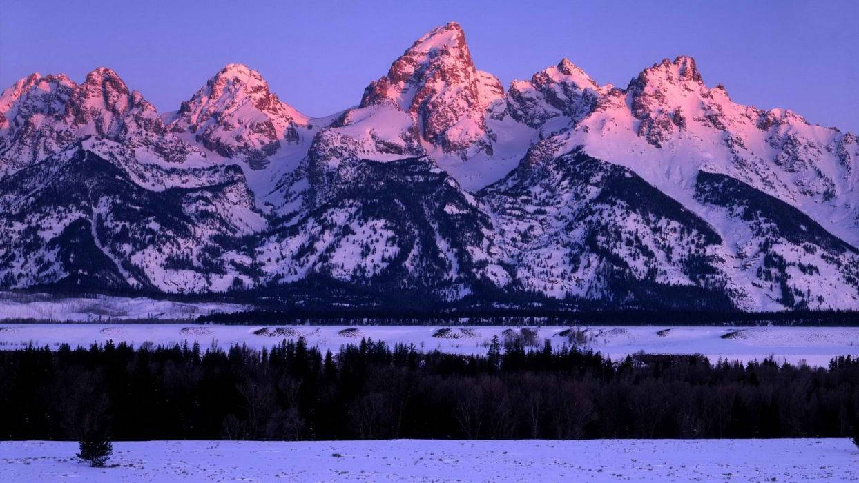 Grand Teton National Park Snowcapped Mountains Wallpaper