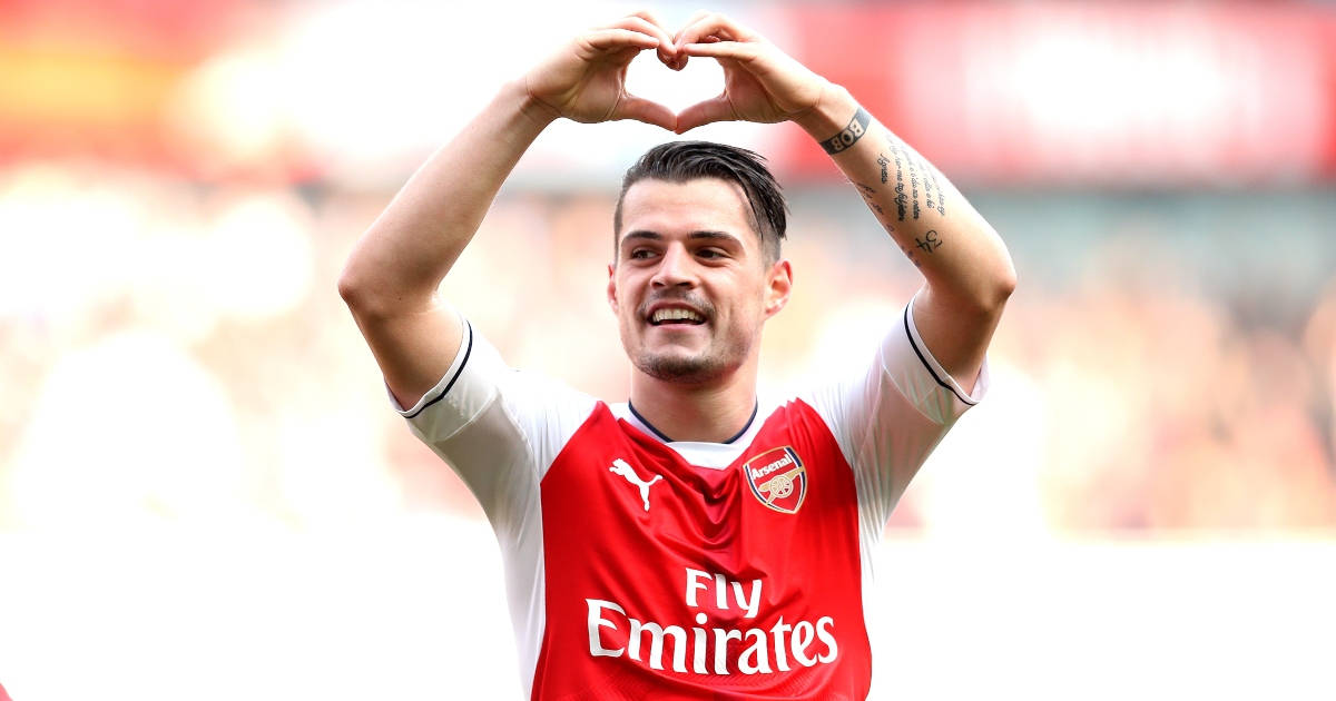 Granit Xhaka Loves Heart Hand Wallpaper