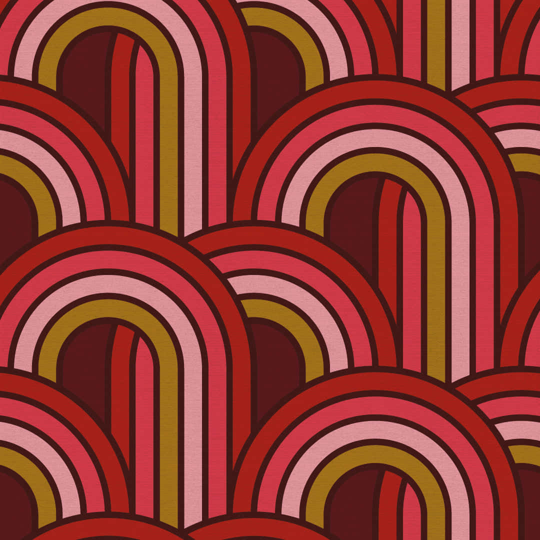 Graphic Art In Vibrant Maroon Wallpaper