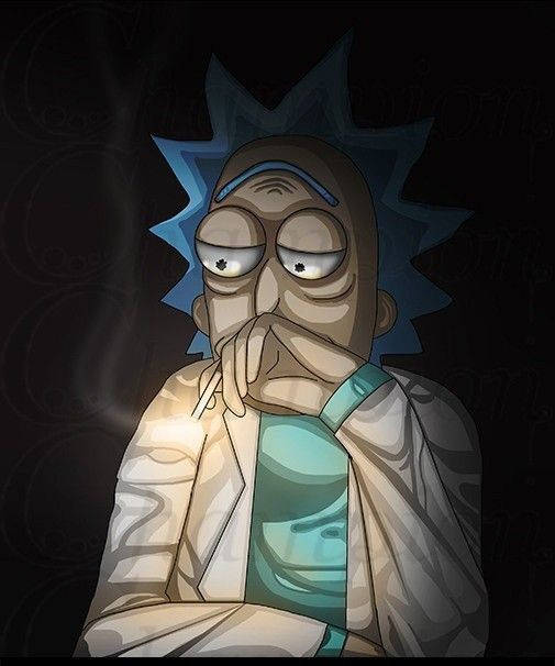 Graphic Art Of Rick Sanchez Sad Wallpaper