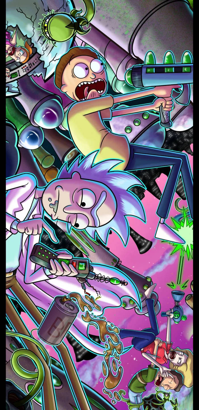 Graphic Illustration Rick And Morty Tablet Wallpaper