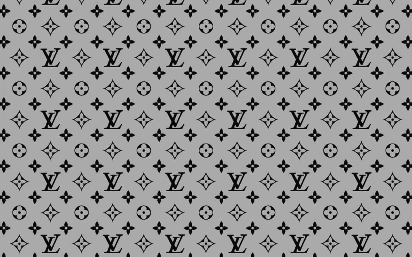Gray And Black Louis Vuitton Print Wallpaper