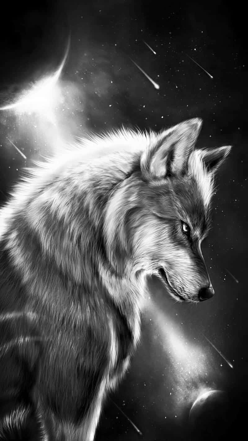 Gray Coyote Art Wallpaper