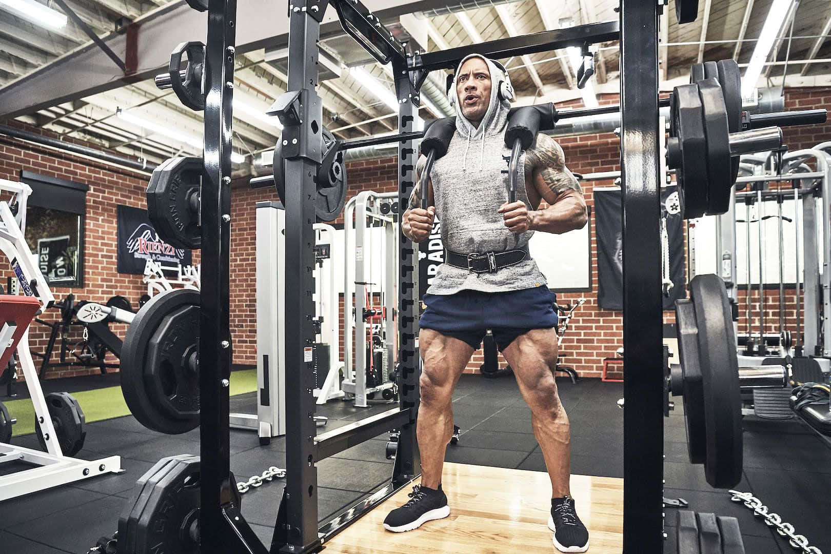 Gray Project Rock Sando Hoodie Wallpaper