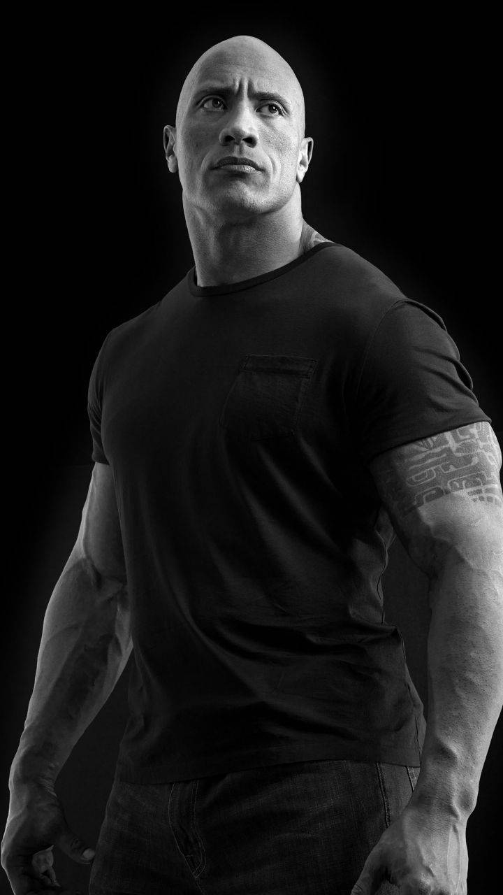 Grayscale Dwayne Johnson The Rock Wallpaper