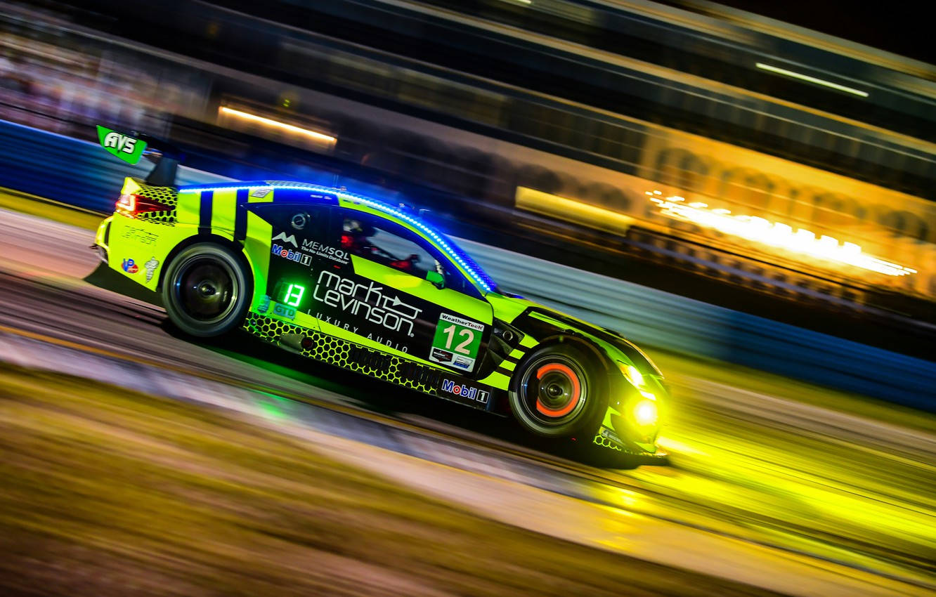 Green Auto Racing Car Wallpaper