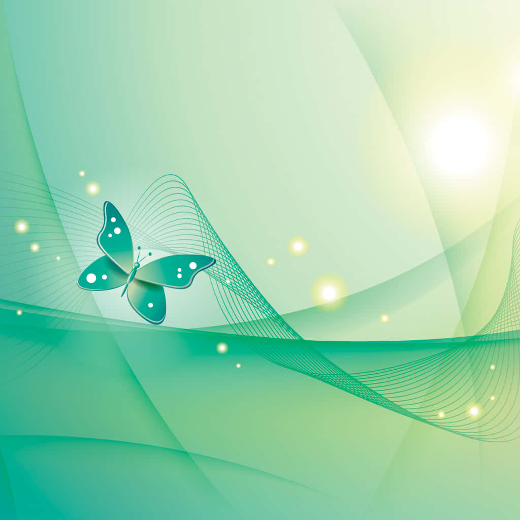 Green Butterfly Shiny Sun Wallpaper