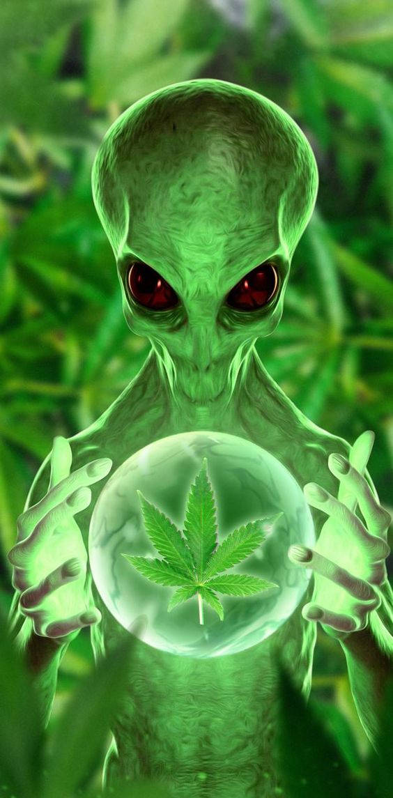 Green Cool Alien In 3d Wallpaper