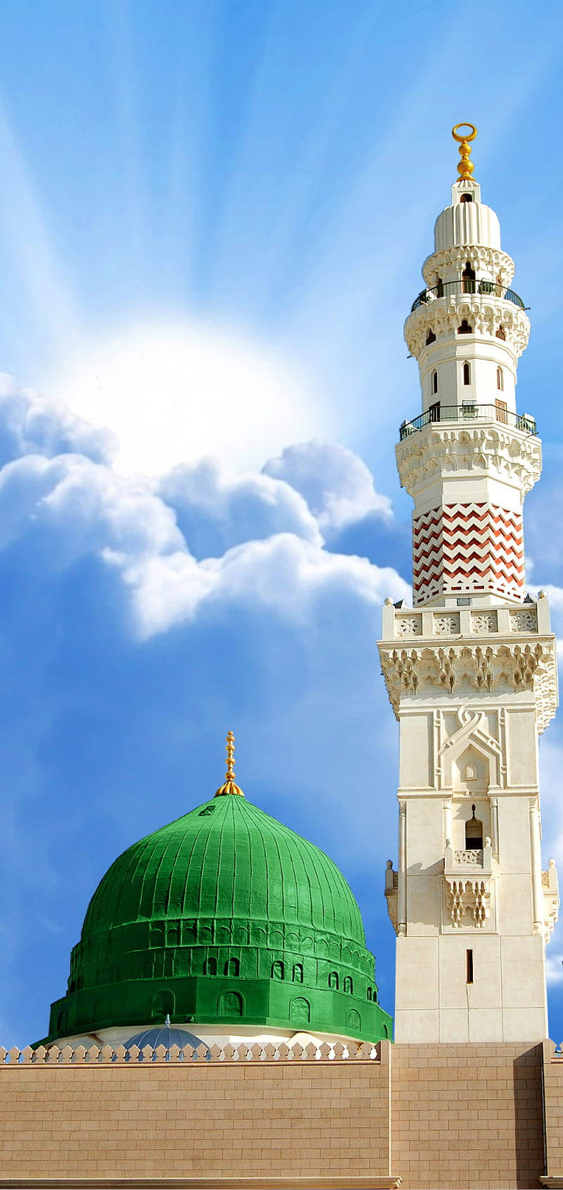 Green Dome In Portrait Madina Wallpaper