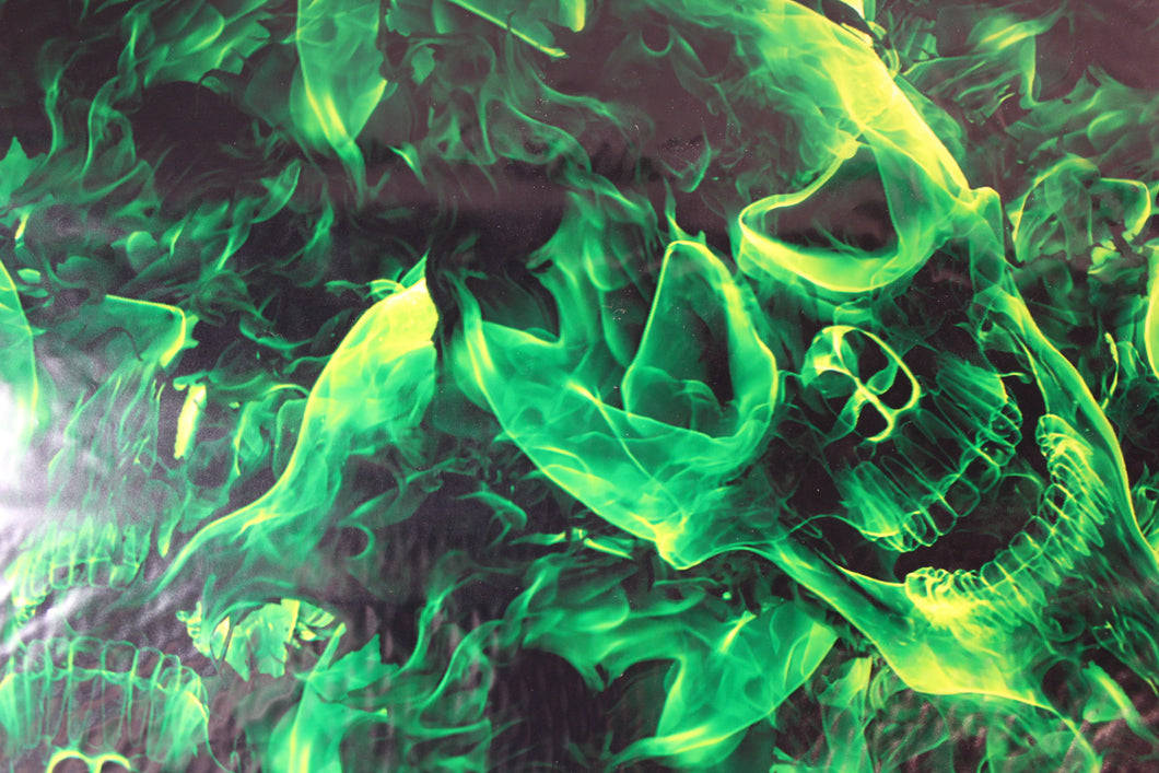 Green Fire Skull Smoke Wallpaper