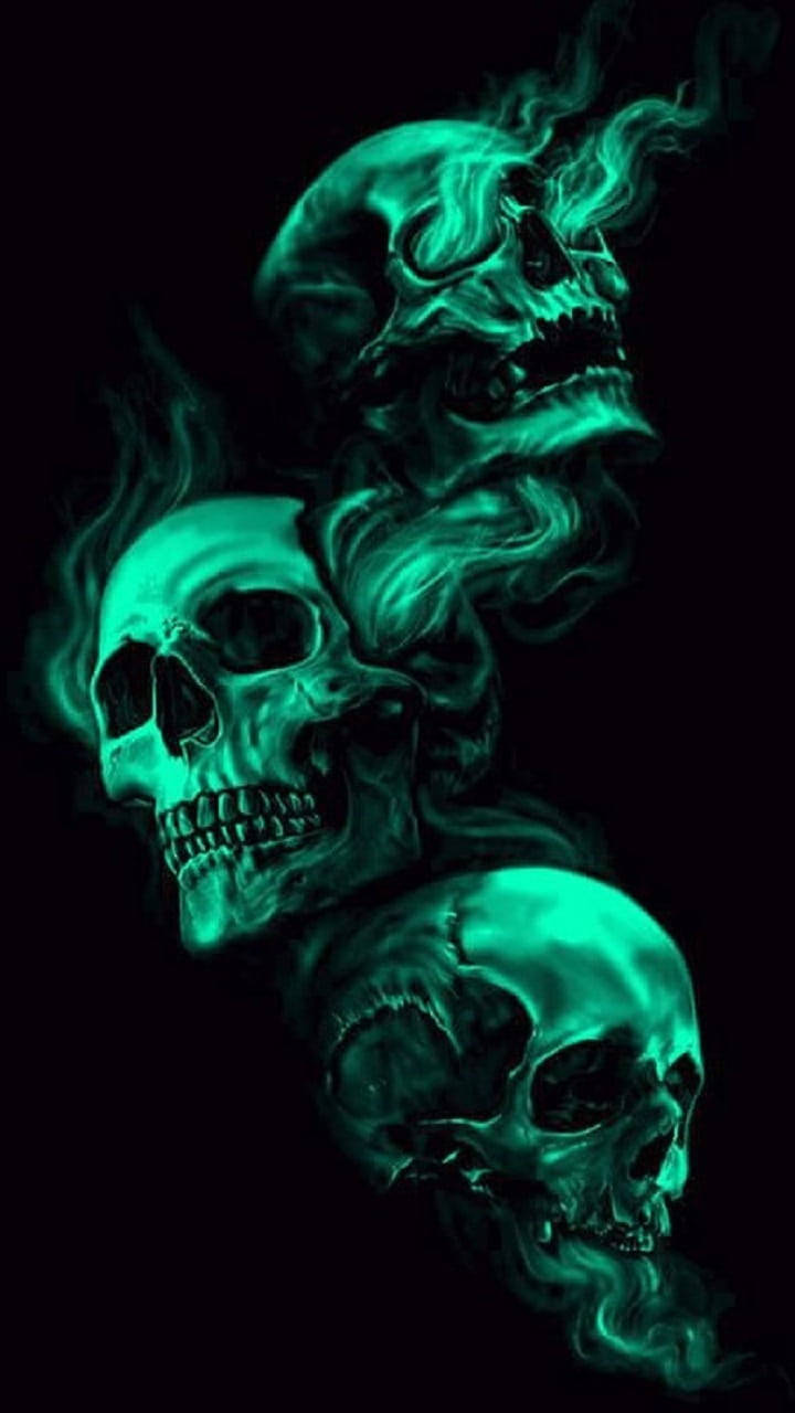 Green Gangster Skeleton Wallpaper