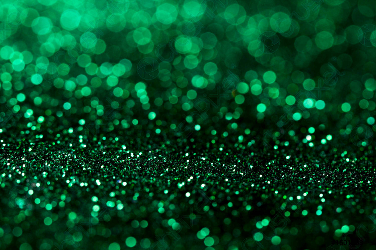 Green Glitter Focused Wallpaper