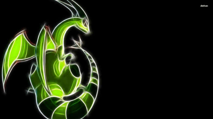 Green Glowing Salamence Wallpaper