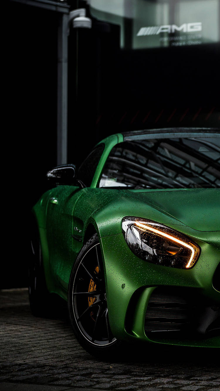 Green Mercedes-amg Headlight Iphone Wallpaper