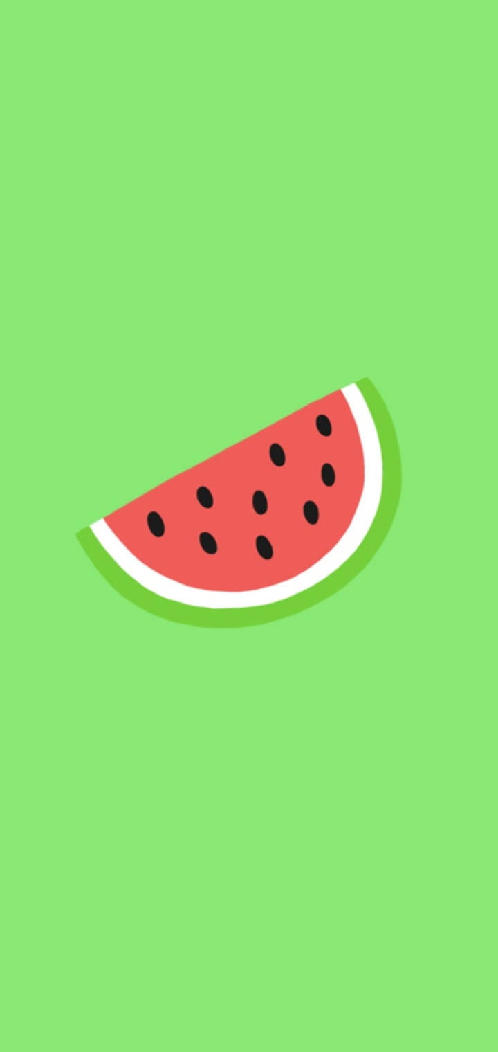 Green Minimalistic Cute Watermelon Art Wallpaper