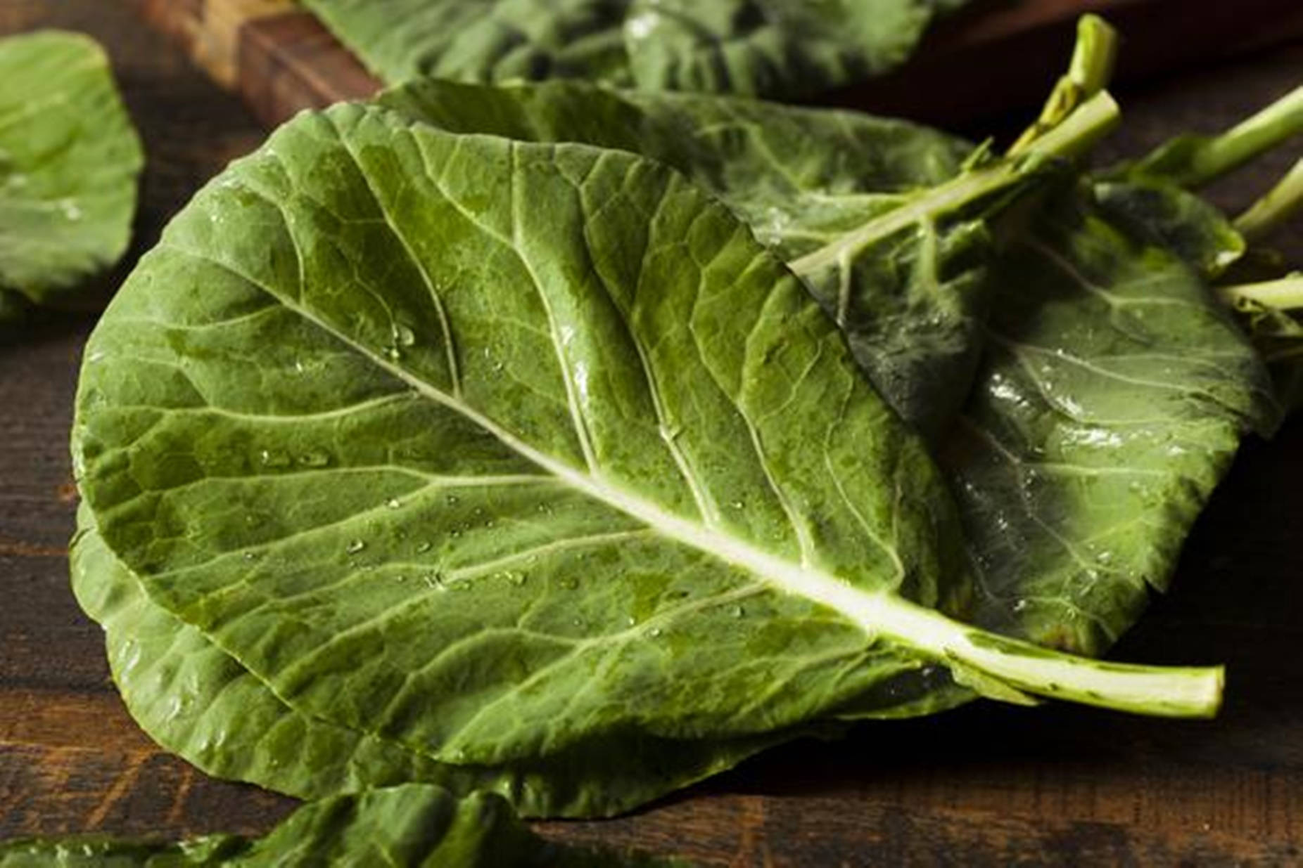 Green Vegetable Raw Collard Greens Macro Shot Wallpaper