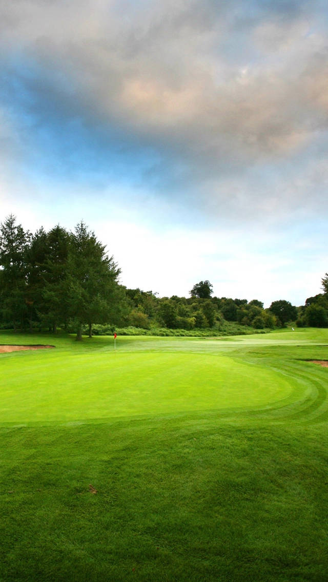 Greenery Golf Course And Clouds Iphone Wallpaper